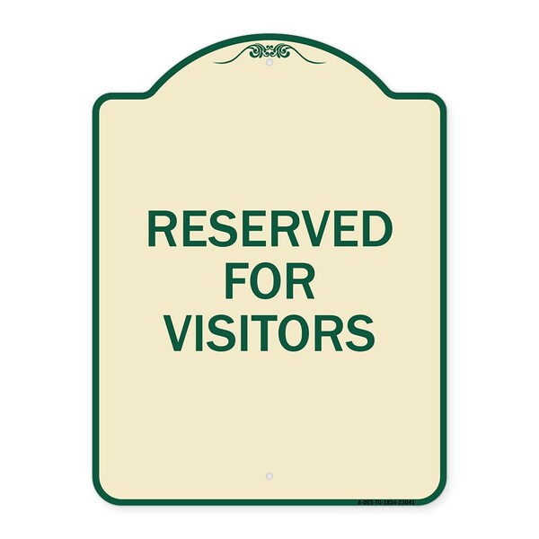 Reserved Parking Reserved Parking for Visitors Heavy-Gauge Aluminum Sign, 24" x 18", TG-1824-23041